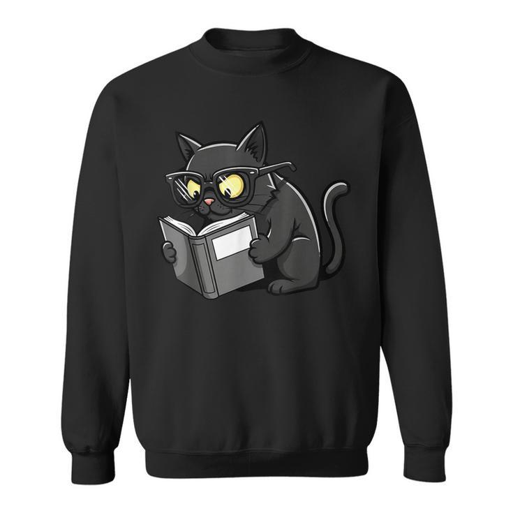 Cat Reading a Book Nerd Kitty Bookworm Sweatshirt Cat Reading a Book Nerd Kitty Bookworm Sweatshirt