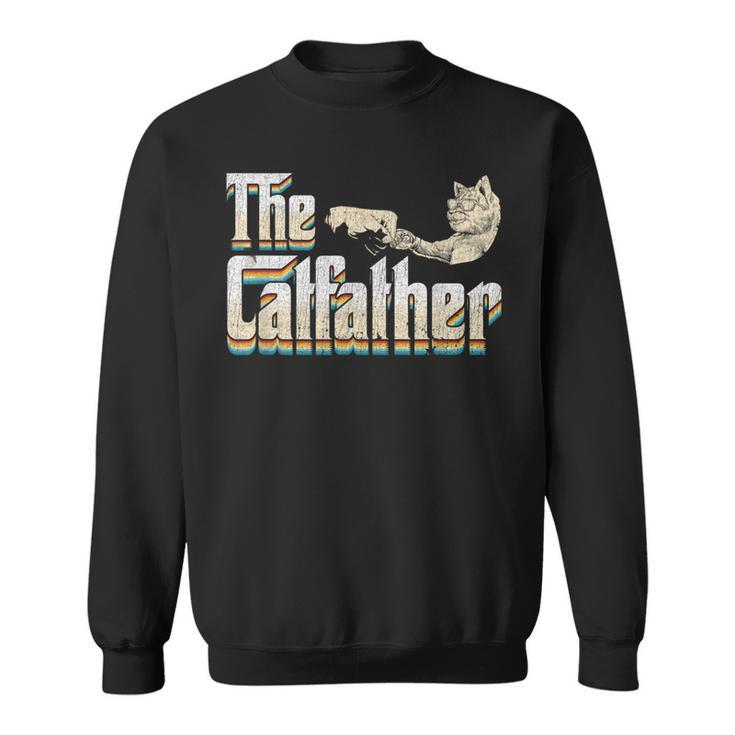 The Catfather 面白い猫 お父さん 父の日 ビンテージ 猫 父親 スウェットシャツ