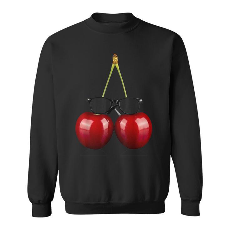 Cerezas Frescas Con Gafas Deol Fruta Divertida Camisa de entrenamiento