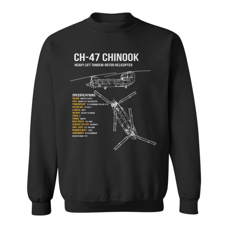 Ch-47 チヌークヘリコプター スウェットシャツ
