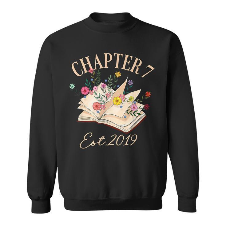 Chapter 7 Years Old For Book Lover 7th Birthday Bookworm Sweatshirt