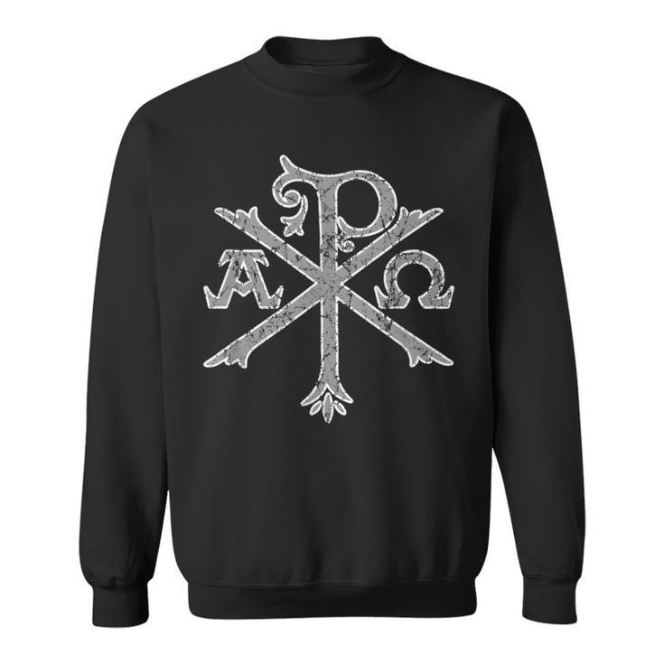 Chi Rho Christogram Alpha And Omegaアンティーク調 スウェットシャツ