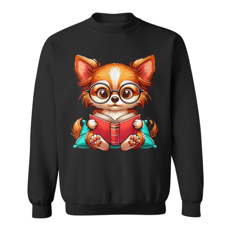 Chihuahua Reading a Book Dog Sweatshirt