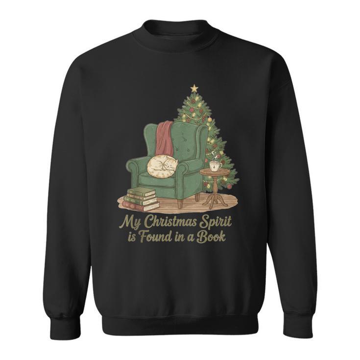 My Christmas Spirit Is Found In a Book Cozy Reading Graphic Sweatshirt My Christmas Spirit Is Found In a Book Cozy Reading Graphic Sweatshirt