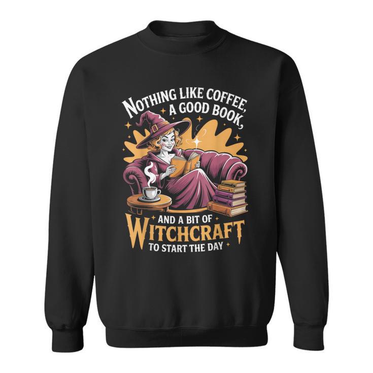 Coffee Book Witchcraft Witch Witches Bookish Reader Reading Sweatshirt
