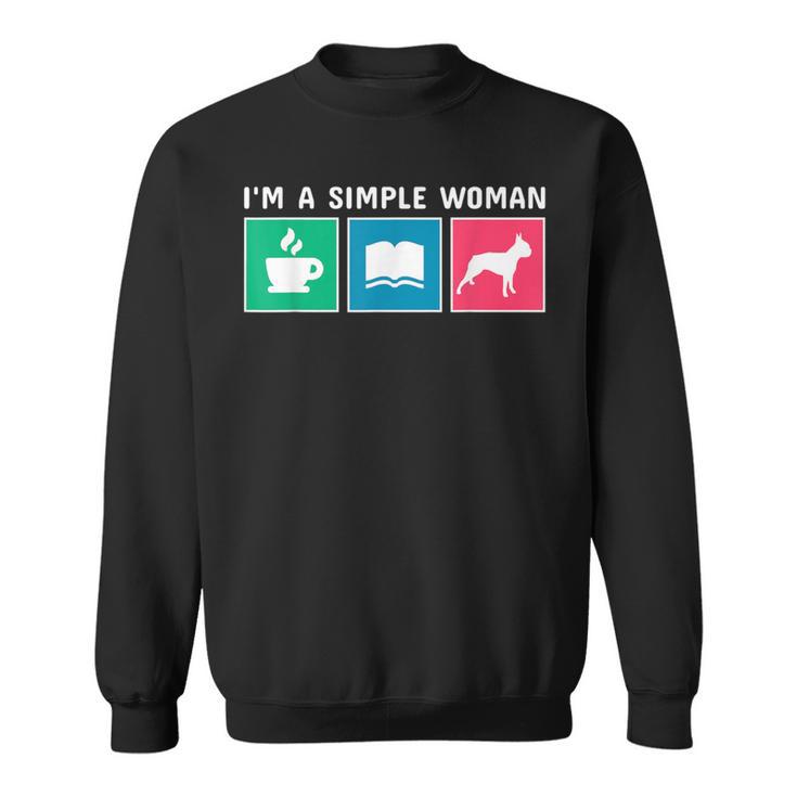 Coffee Books And Boston Terrier Dog Sweatshirt