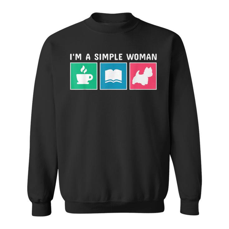 Coffee Books And Westie Dog For Men Women Kids Sweatshirt