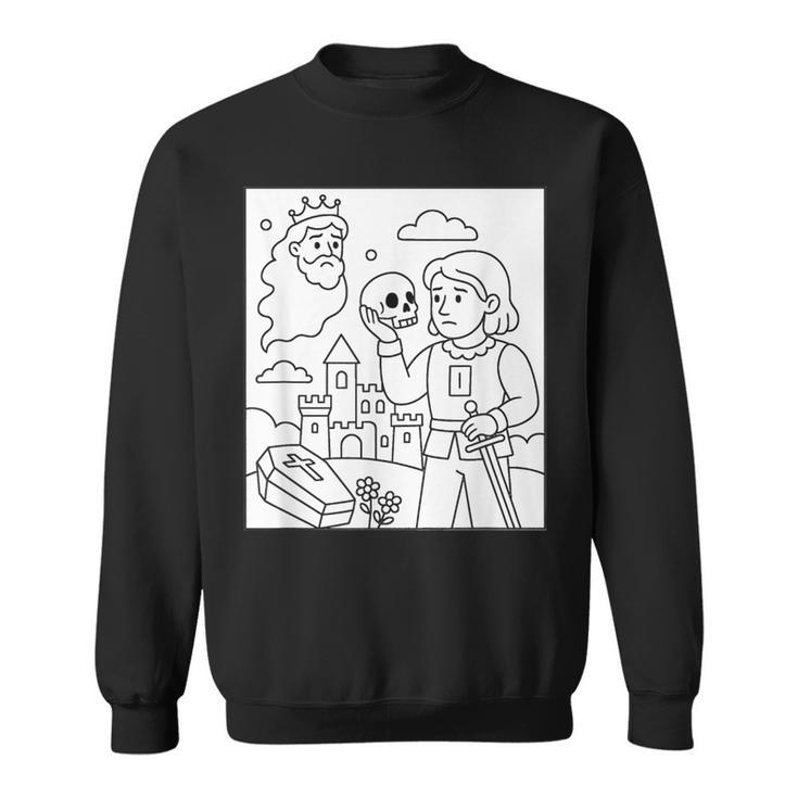 Coloring Book Hamlet Ghost Yorick Castle Shakespeare Play Sweatshirt