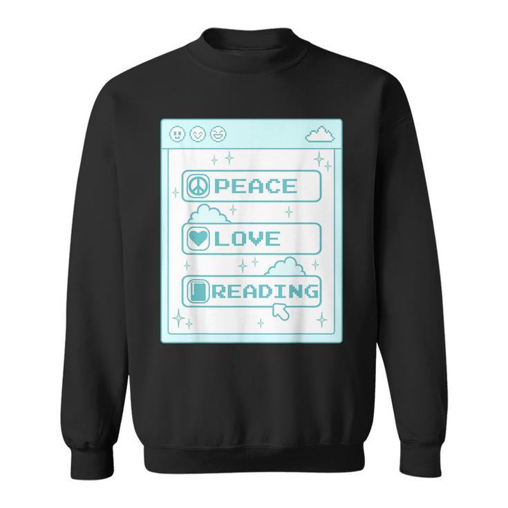 Computer Geek Peace Love Reading Cool Book Lover Bookworm Sweatshirt