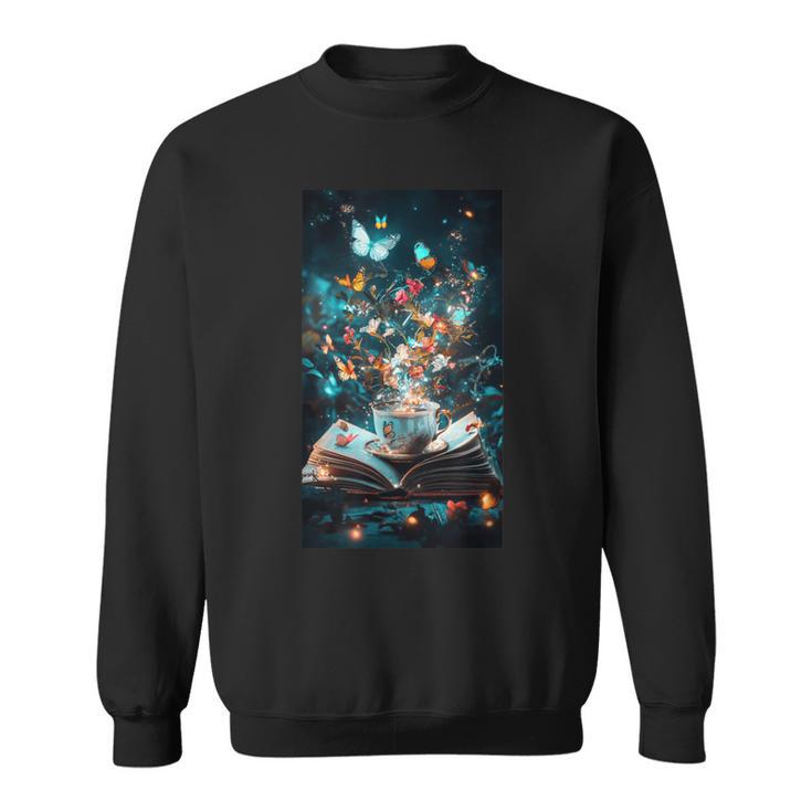 Cosmic Botanical Book Lover Reading Sweatshirt