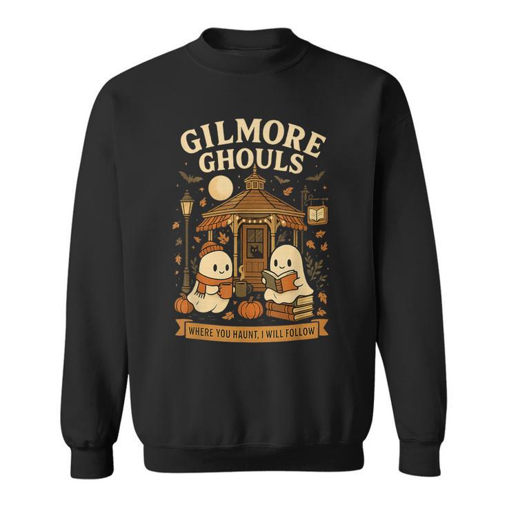 Cozy Ghouls Bookish Halloween Gazebo Scene Sweatshirt