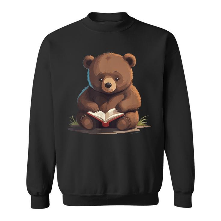 Cute Bear Is Reading a Book Reading Bear Sweatshirt