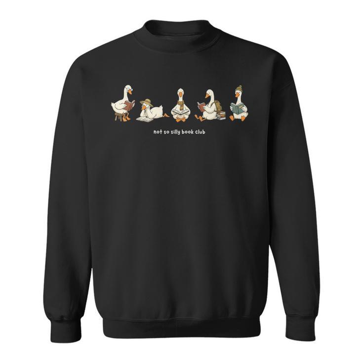 Cute Book Reading Geese Literary Animal Art Sweatshirt