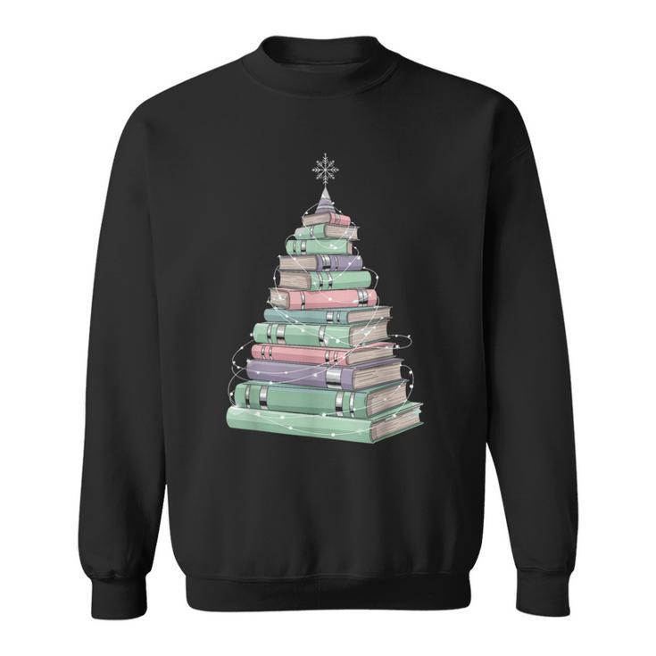 Cute Bookmas Christmas Book Tree Book Lover Teacher Sweatshirt