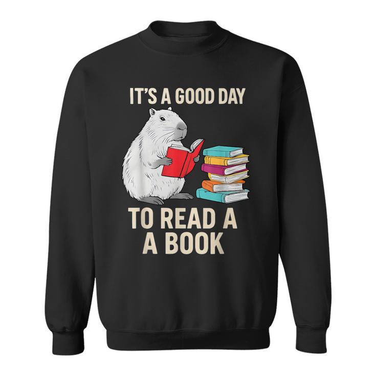 Cute Capybara It's a Good Day To Read a Book World Book Day Sweatshirt