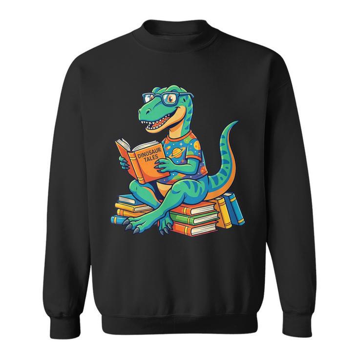 Cute Dinosaur Tales T Rex Reading Books Lover Sweatshirt