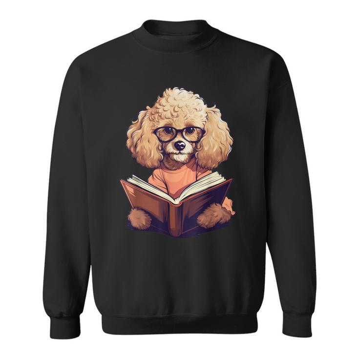 Cute Dog Poodle Reading Book Sweatshirt