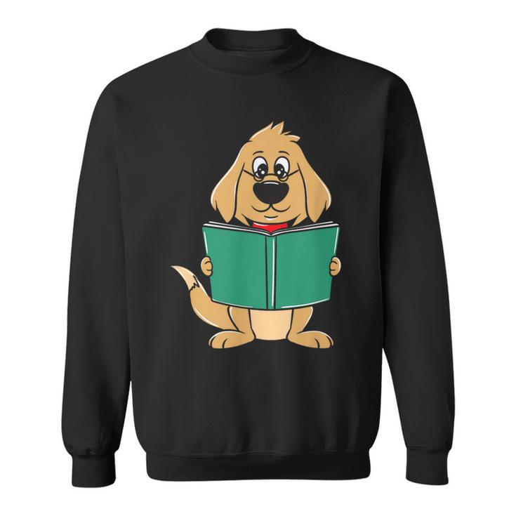 Cute Dog Reading A Human Training Book Dog Sweatshirt
