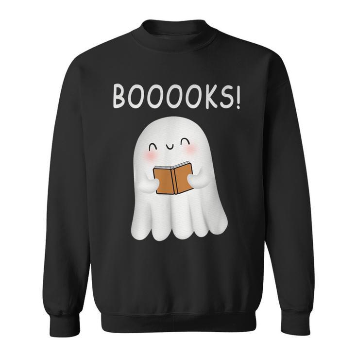 Cute Ghost Book Reading Halloween Teacher Booooks For Men Women Kids Sweatshirt