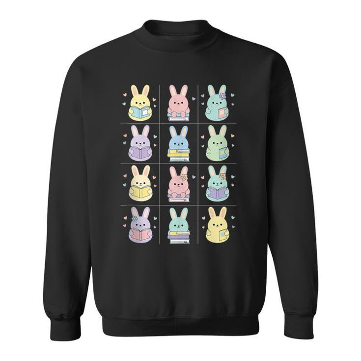 Cute Reading Bunny Book Lover Literary Woodland Animals Sweatshirt