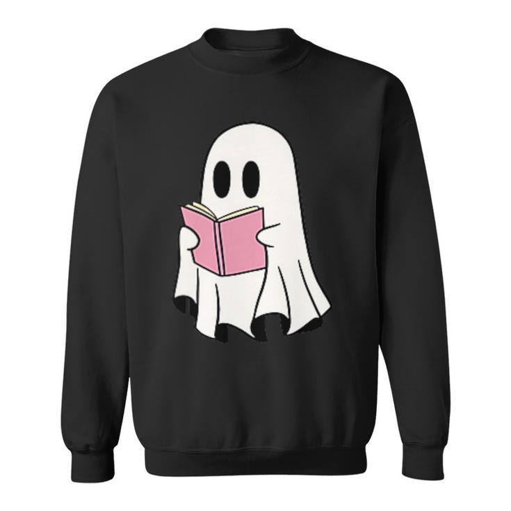 Cute Retro Reading Book Library Ghost Costume Sweatshirt