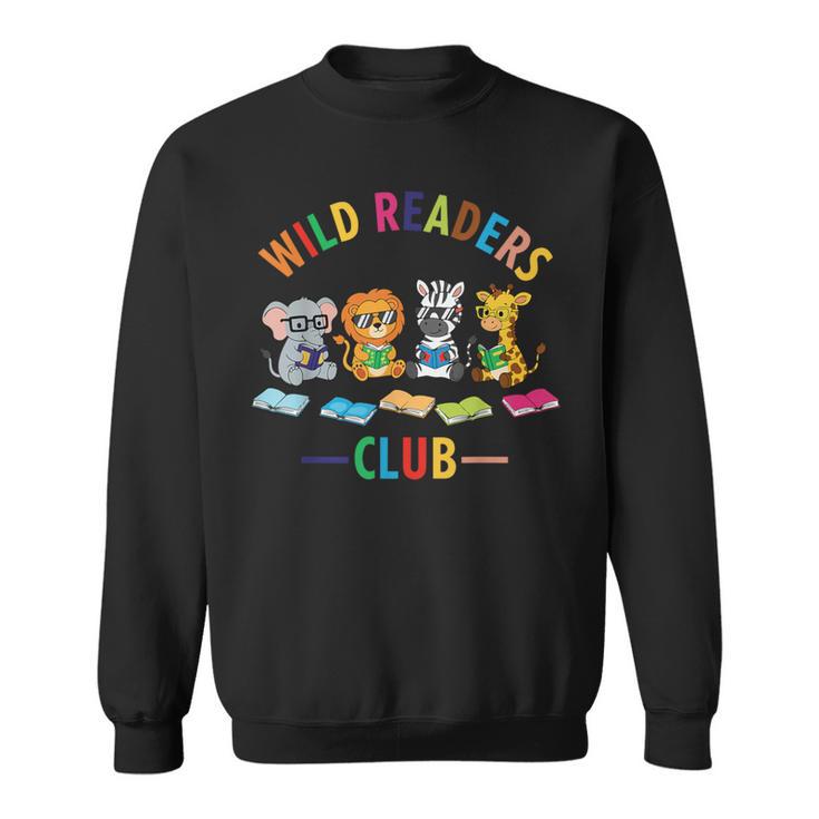 Cute Safari Animals Reading Books Reading Club Kids Literacy Sweatshirt