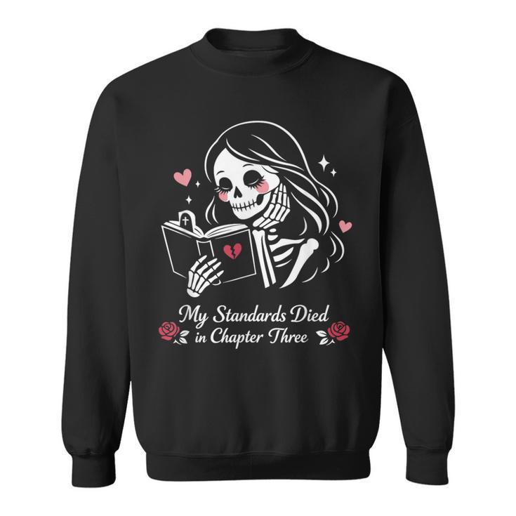 Dark Romance Pajama Skeleton Costume Woman Book Reading Sweatshirt