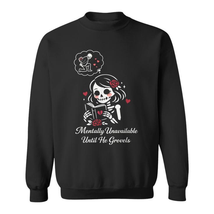 Dark Romance Skeleton Costume Woman Pajama Book Reading Sweatshirt