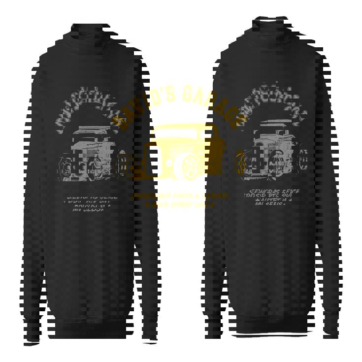 David's Garage Hotrod クラシックカーデザイン 長袖tシャツ スウェットシャツ
