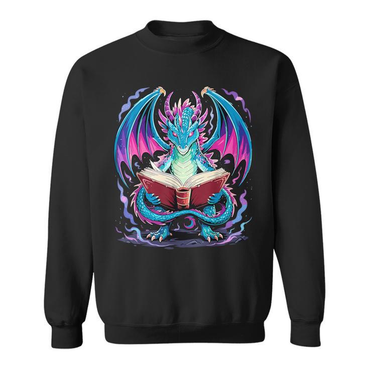 Dragon Reading Book Lover Sweatshirt