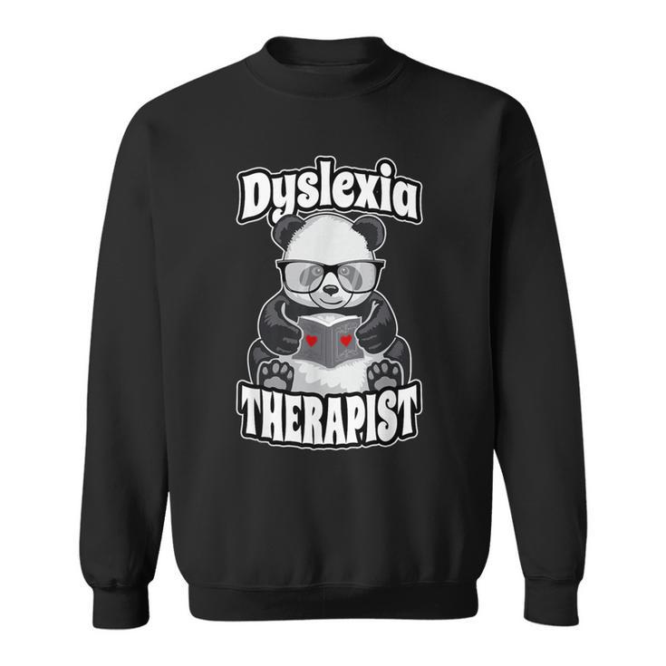Dyslexia Therapist Teacher Dyslexic Therapy Panda Book Heart Sweatshirt