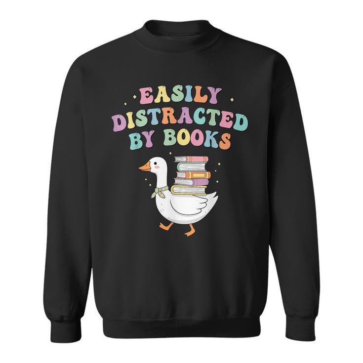 Easily Distracted By Books Silly-Goose Bookish Library Read Sweatshirt
