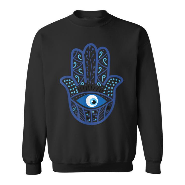 Evil Eye Artwork Hamasa Good Luck Hand Of Fatima Hipster スウェットシャツ
