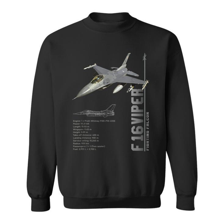 F-16 バイパー ファイティング ファルコン ジェット戦闘機仕様 スウェットシャツ