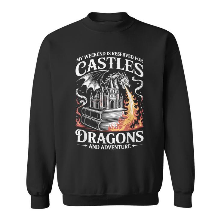 Fantasy Books Lover Bookish Fun Tee Book Club Dragon Reader Sweatshirt
