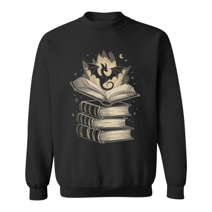 Fantasy Dragon & Books Magical Reader Sweatshirt