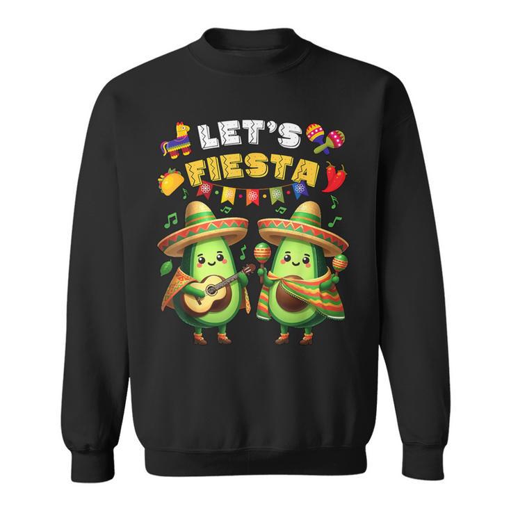 Lets Fiesta 5 De Mayo ポンチョ アボカド メキシカン パーティー メンズ レディース スウェットシャツ