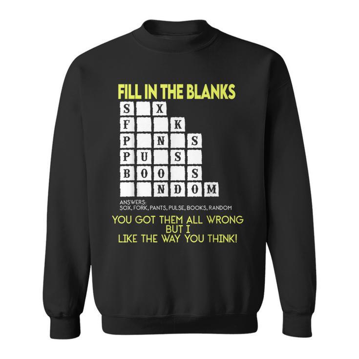 Fill In The Blanks Answers Sox Fork Pants Pulse Books Random Sweatshirt