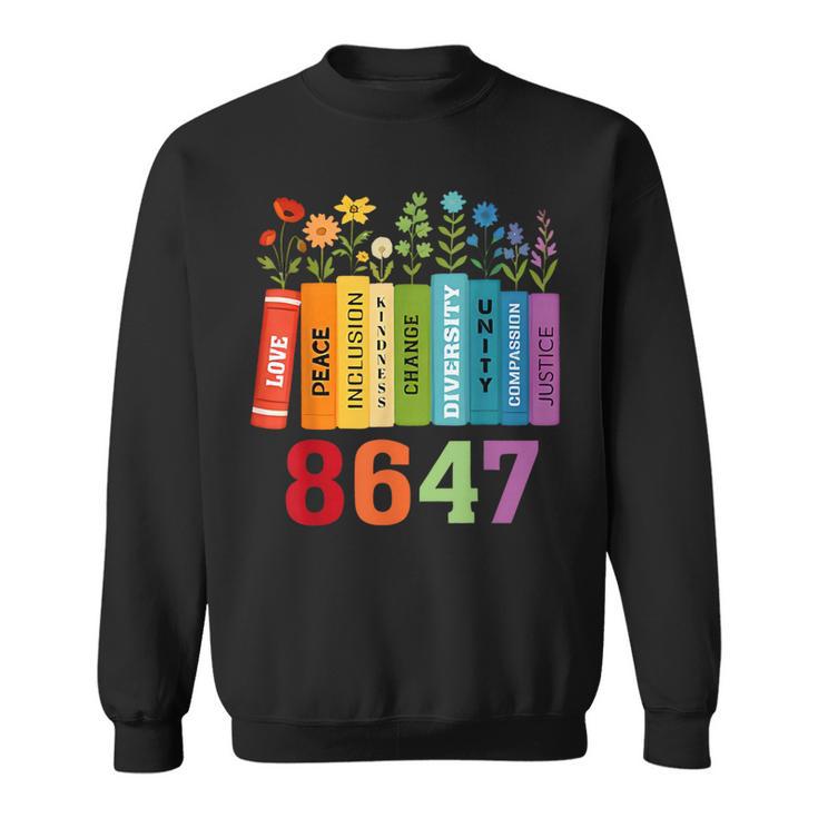 Floral Foxglove Daisy Tulip 8647 Books Lover Blooming Flower Sweatshirt