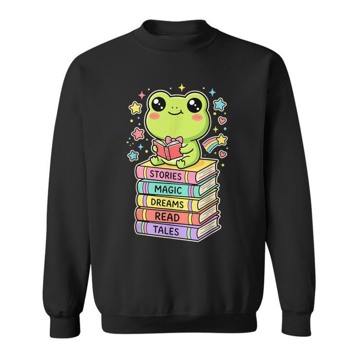 Frog Reading Books Bookworm Librarian Sweatshirt