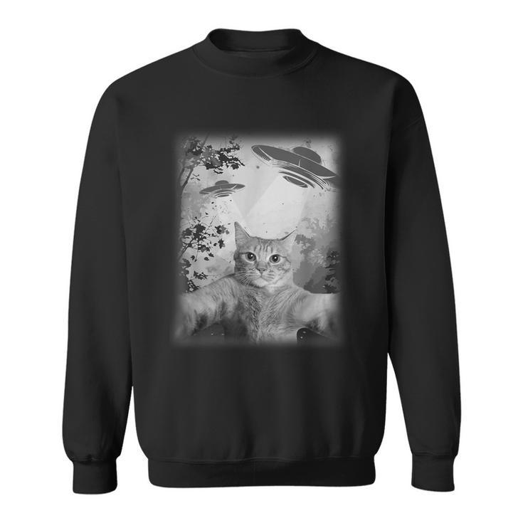 Catelfie With Ufos Cosmic Catpace Cat スウェットシャツ