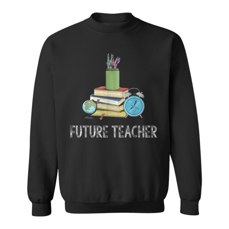Future Teacher School Teaching Educator Colorful Books Men Women Sweatshirt