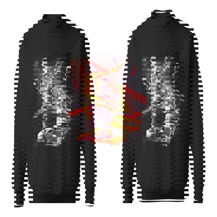 Galaxy Laser Cat On Burger -Pace Cheeseburger Cats スウェットシャツ