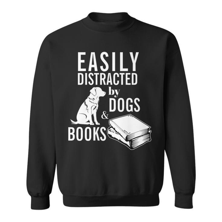 Golden Retriever Easily Distracted By Books And Dogs Premium Tri-Blend Sweatshirt