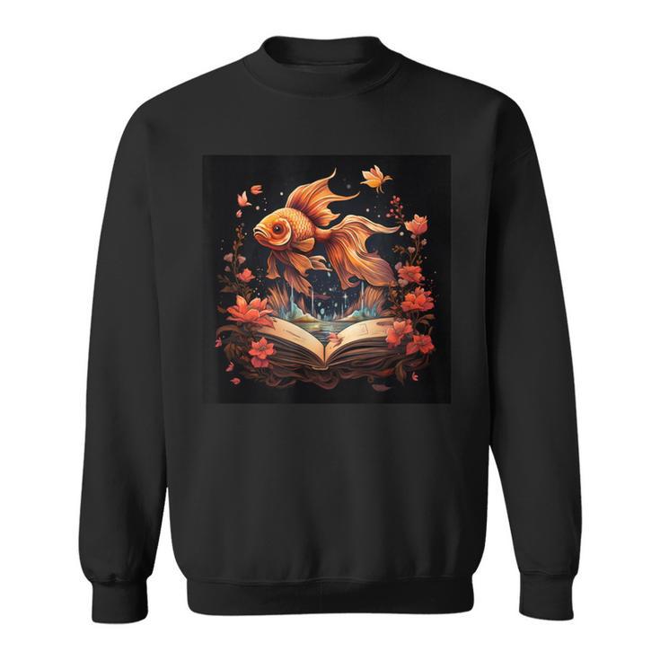 Goldfish Reading A Book Sweatshirt