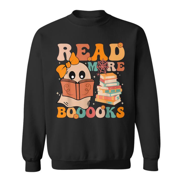 Groovy Booooks Ghost Read More Books Teacher Halloween Men Women Kids Sweatshirt