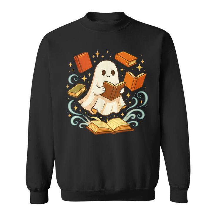 Halloween Cute Ghost Shirt Reading Books Ghost Sweatshirt