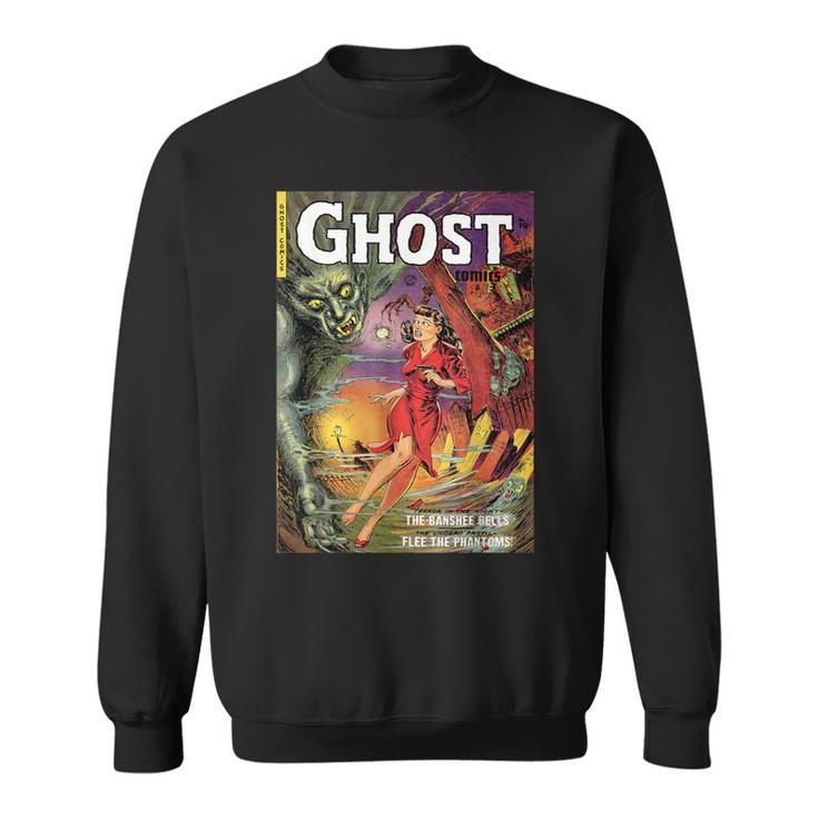 Halloween Horror Vintage Ghost Comic Book Retro Cartoon Sweatshirt