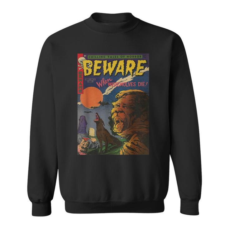 Halloween Horror Vintage Werewolf Comic Book Retro Sweatshirt