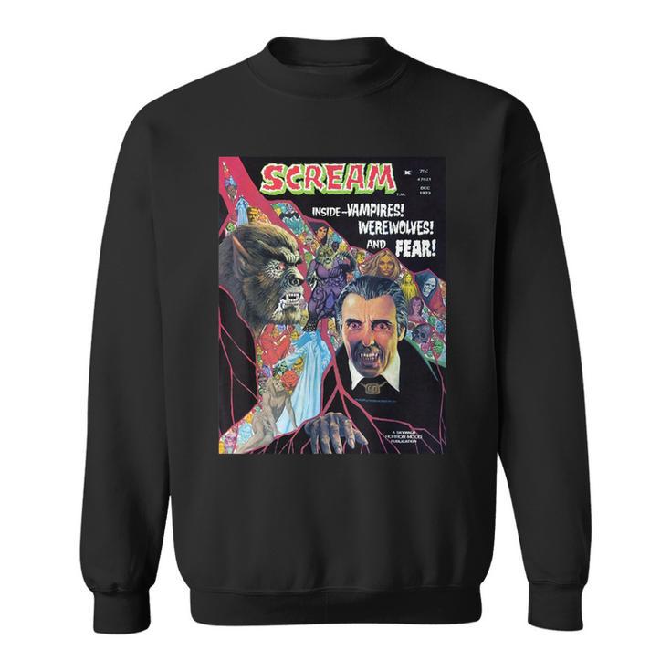 Halloween Horror Vintage Werewolf Vampire Comic Book Retro Sweatshirt